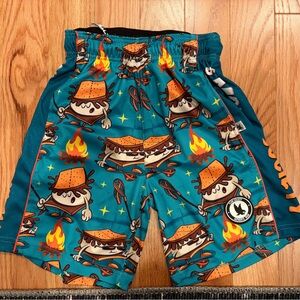 Flow Society Kids Teal and Orange Campfire Shorts